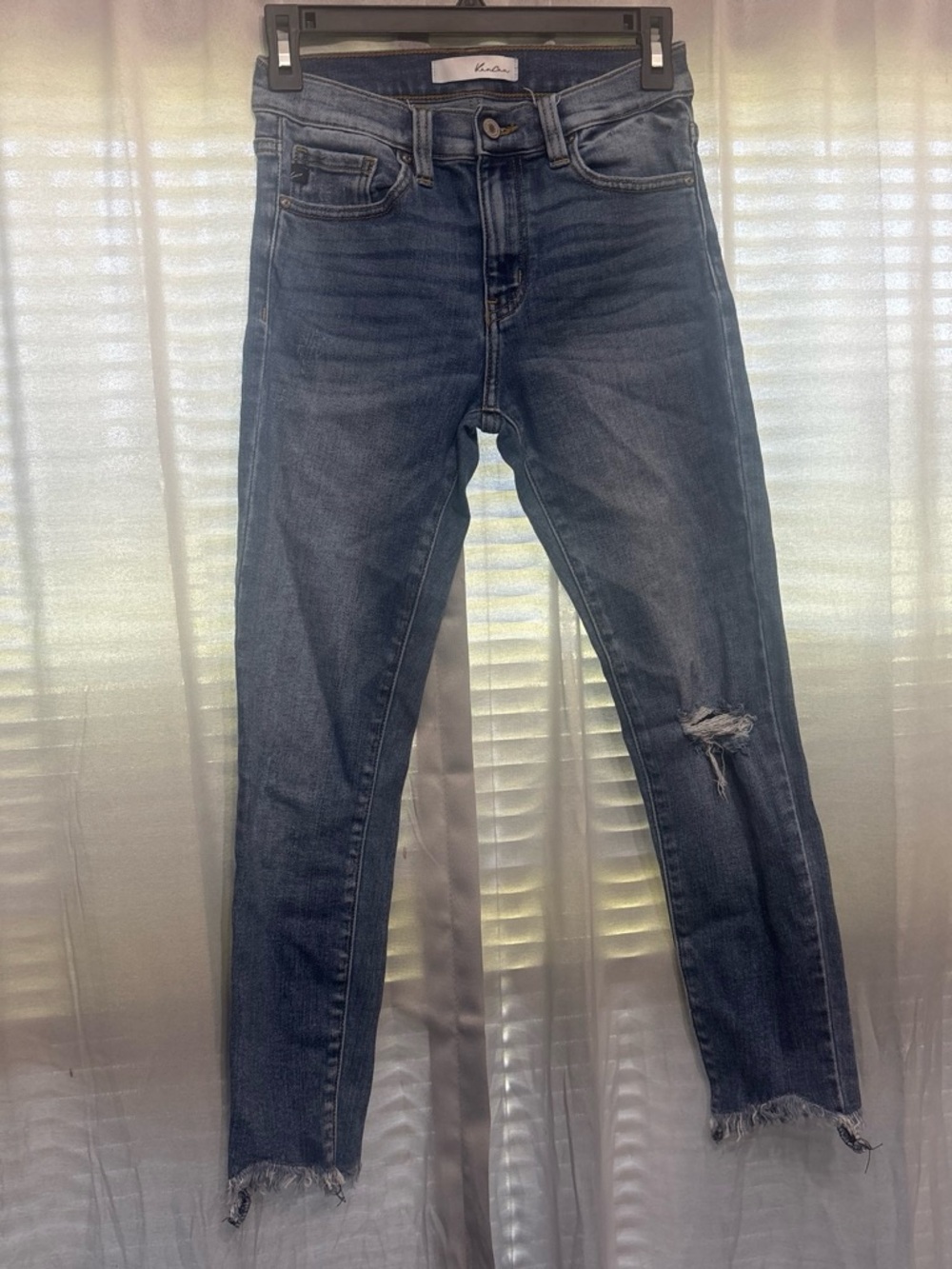 KanCan Dark Wash Distressed Ankle Jeans